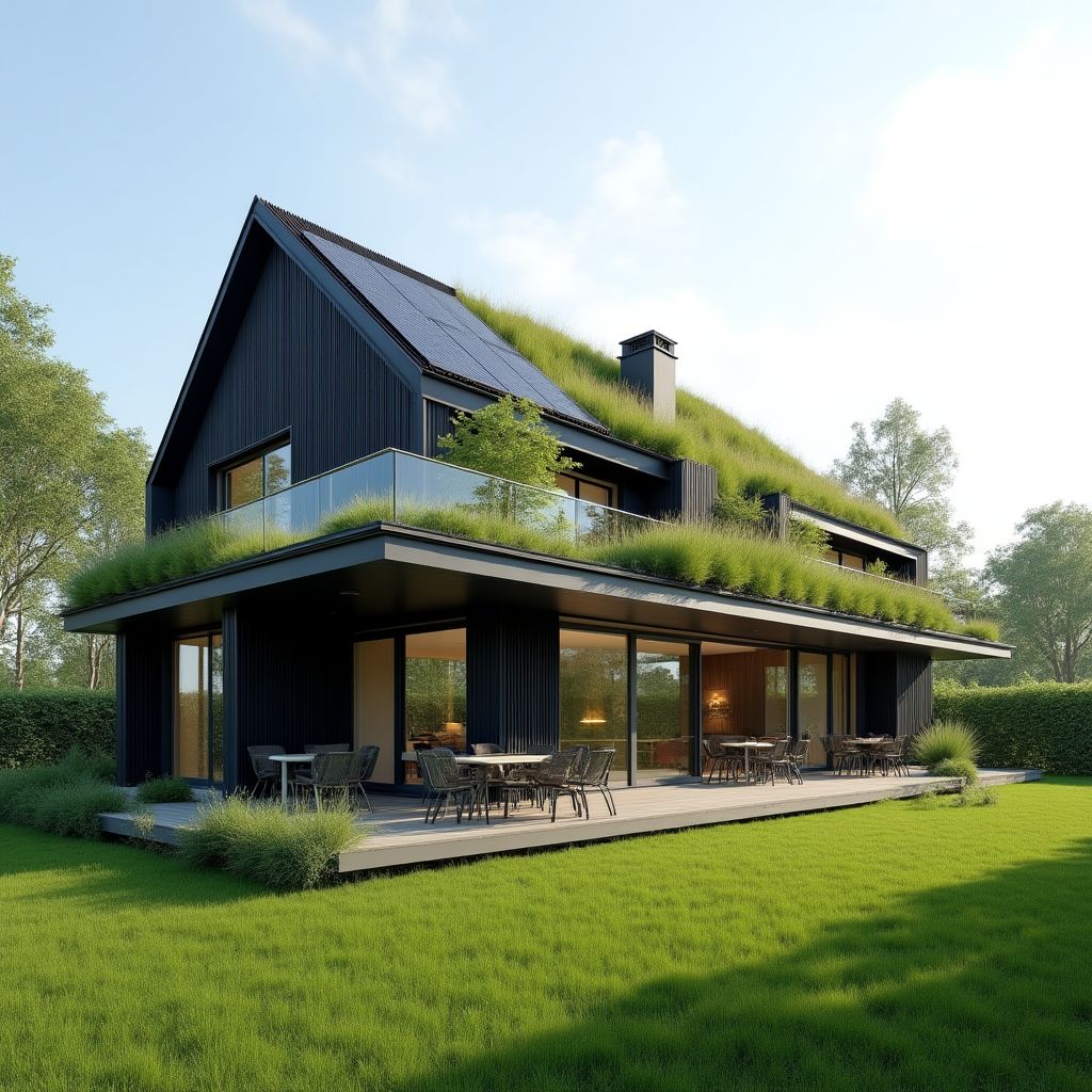 Passivhaus mit Solardach